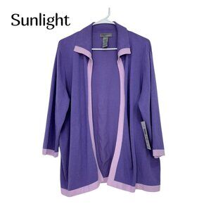 Designers Originals Women Purple Open Front Cardigan Size XL Soft/Strech Fabric